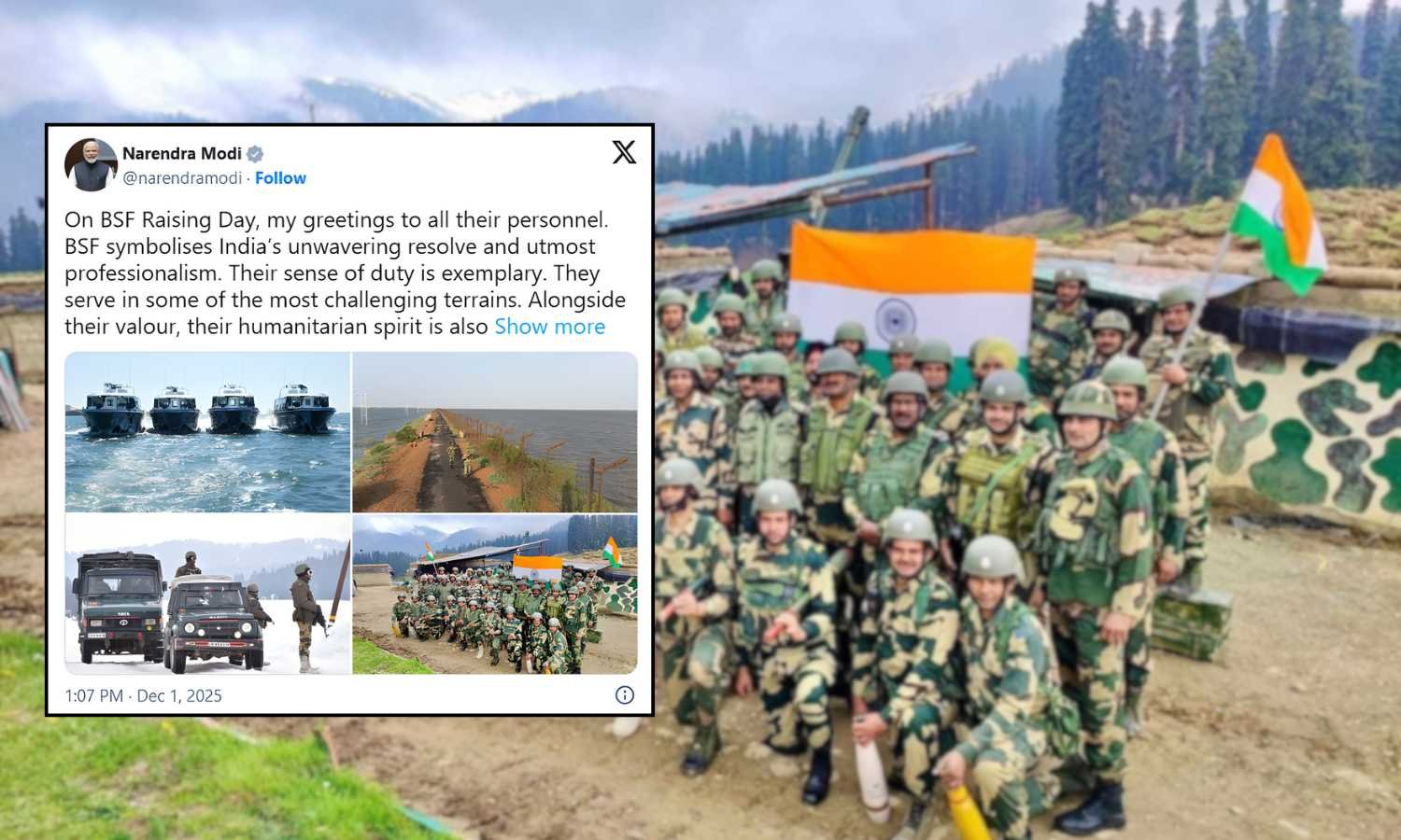 PM Modi sends greetings on BSF Raising Day