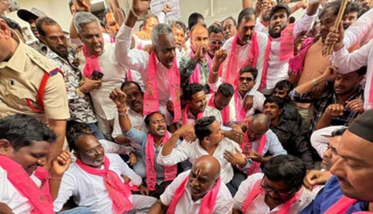 BRS protest Adilabad over Surya remarks