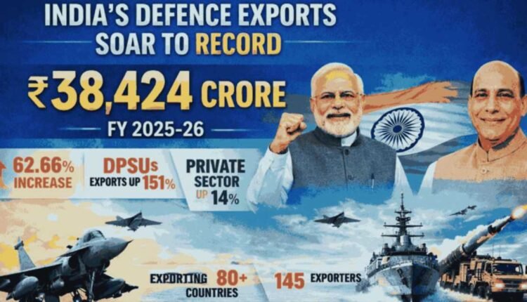Defence exports hit record Rs 38,424 crore