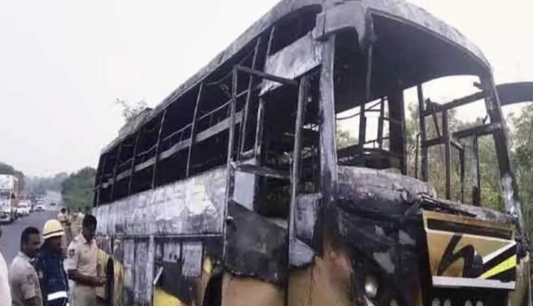 Medak bus fire guts private bus on highway