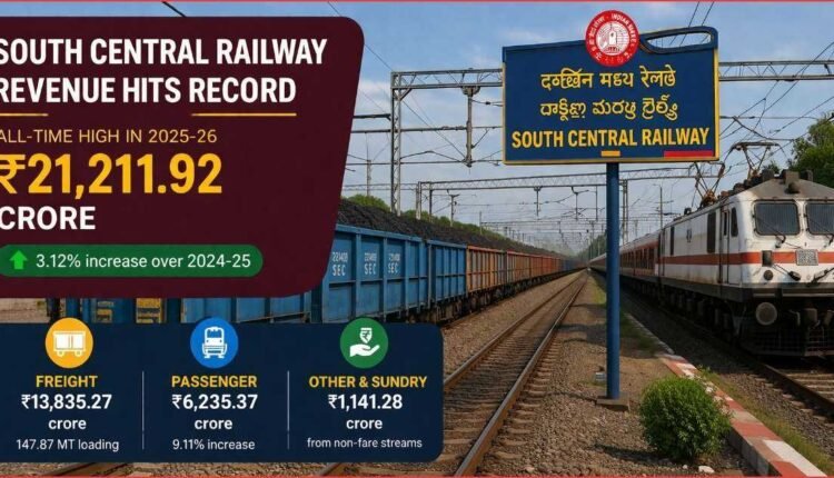South Central Railway revenue reaches ₹21,211 crore