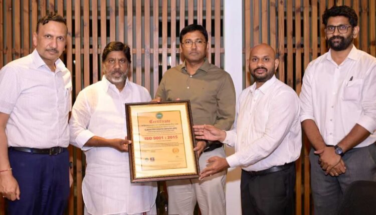 TGGENCO ISO certification awarded by Deputy CM