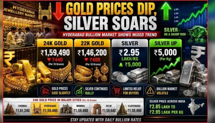 Silver rates surge while gold prices dip