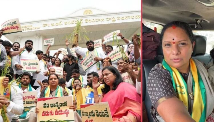 Grain purchase issue sparks Kavitha protest