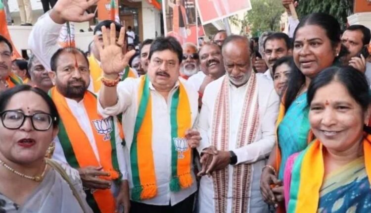 BJP alliance victory celebrated by Telangana unit