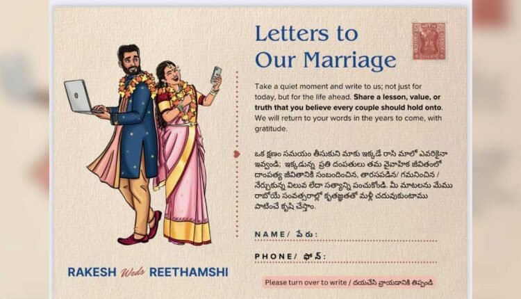 Hyderabad couple replaces wedding gifts with notes