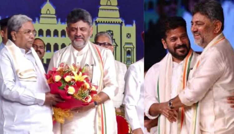 DK Shivakumar oath attended by Revanth Reddy