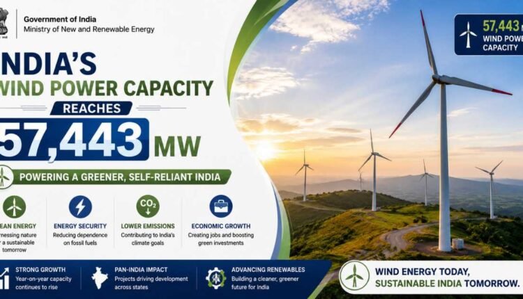 Wind power capacity reaches 57,443 MW