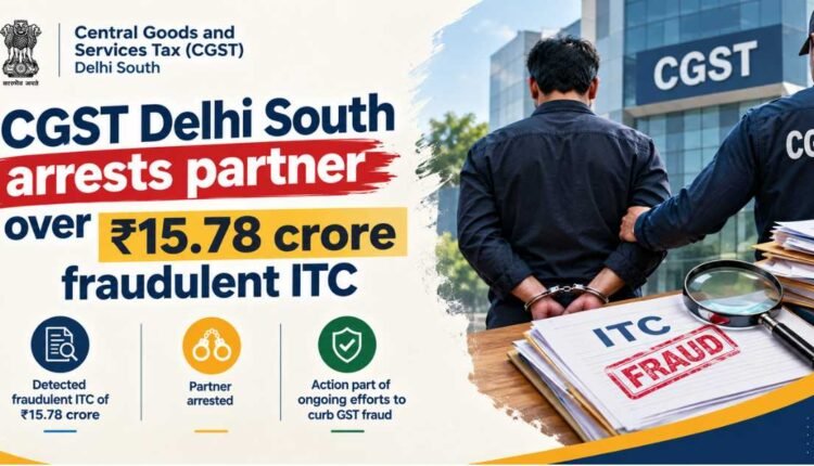 Fraudulent ITC case: CGST Delhi South arrests partner